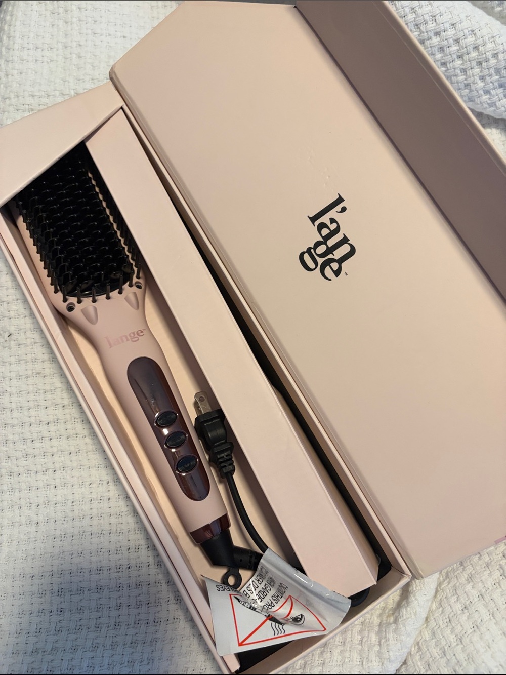 Lange Pink Rose Gold Ionic Paddle Brush Straightener